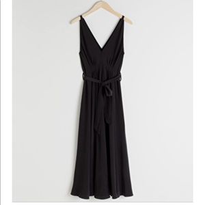 & Other Stories belted silk midi dress